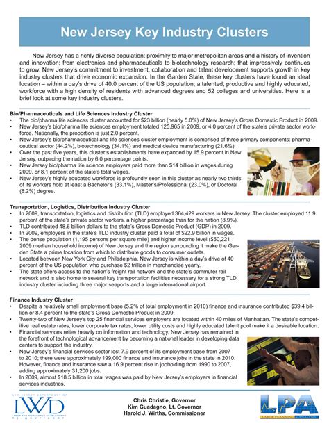 NJ Industry Clusters Fact Sheet | PDF