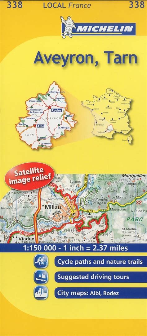 Michelin Map France Aveyron Tarn 338 Maps Local Michelin English