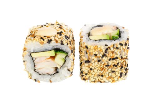 Dos Rollos De Sushi Uramaki Maki Presentados En Un Png Dibujos Queso Crema Comer Aperitivo