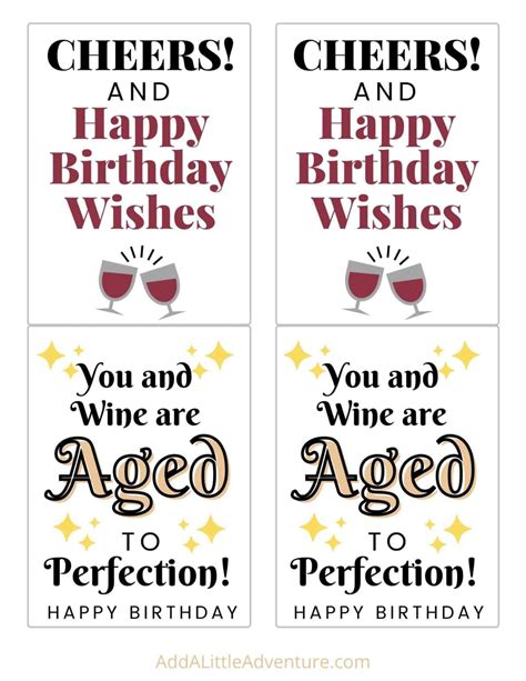 Birthday Wine Labels - Free Printables - Add A Little Adventure