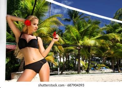 Elegant Sexy Woman Black Bikini On Stock Photo 1408389077 Shutterstock