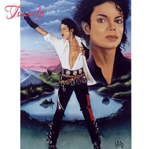 Estrela De Rock Michael Jackson Spuare Round D Pintura Diamante