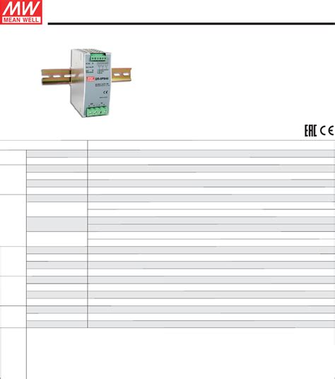 DR UPS40 Series Datasheet By MEAN WELL USA Inc Digi Key Electronics