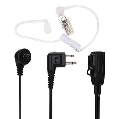 Qiilu Écouteur Walkie Talkies Headset 2 Pin Two Way Radio Earphone Single Ptt Acoustic Tube