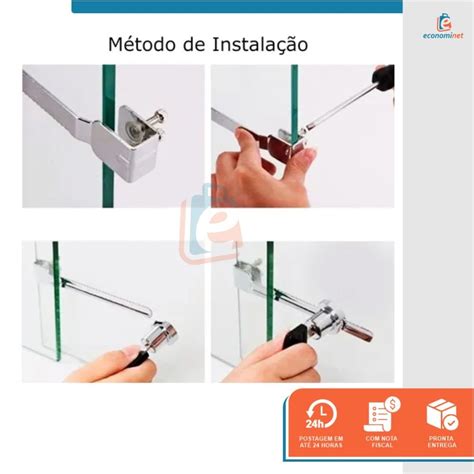 Kit 10 Fechadura Trava para Vitrine Tipo Jacaré Vidro Freezer 140mm