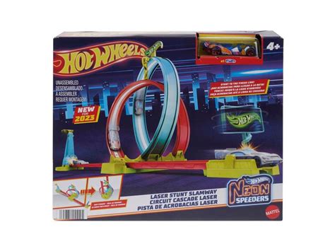 Køb Hot Wheels Action Neon Laser Stunt Slamway hos Superhelten Legetøj