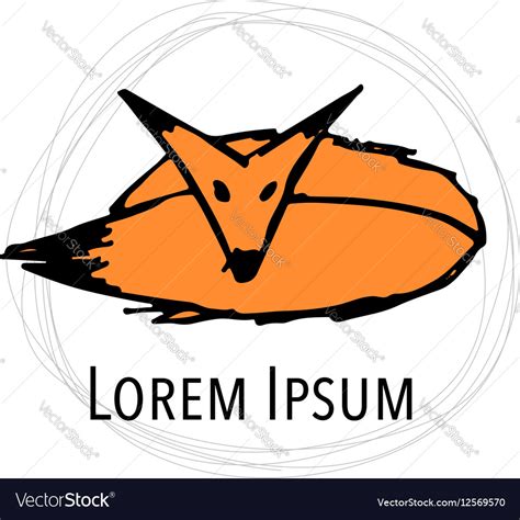 Cute Fox Sketch For Your Design Royalty Free Vector Image