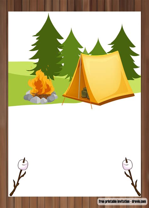 Free Printable Outdoor Camping Birthday Invitation Templates Camping