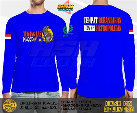 Baju Kaos Pria Distro Lengan Panjang Welder Tukang Las Pinggiran