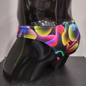 Rainbow Smoke Men S Swim Bikini Brief Half Back Cheeky Thong By