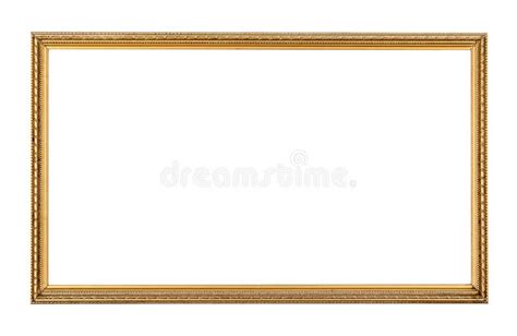 Rectangle Antique Gold Frame Isolated on the White Background. Rectangle Gold Frame Isolated ...