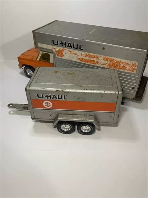 Nylint Pressed Steel U Haul Box Truck And Dual Axle Trailer Very Good