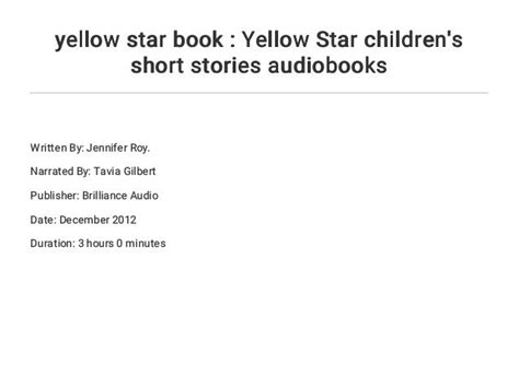 Yellow Star Book Yellow Star Childrens Short Stories Audiobooks