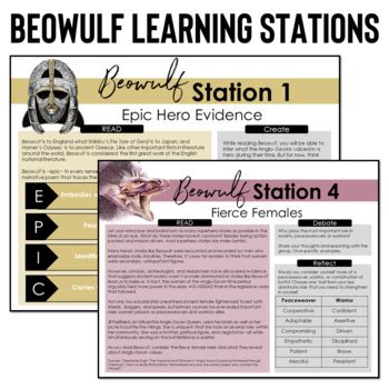 Beowulf Introduction Beowulf Epic Hero Traits And Beowulf Boast Activity