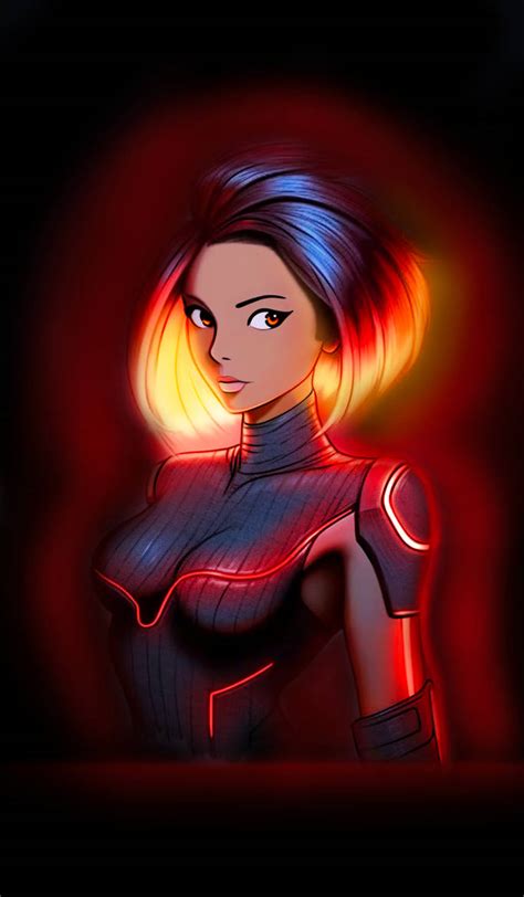 Red Neon Glow Anime Woman by LittleNeonKitten on DeviantArt