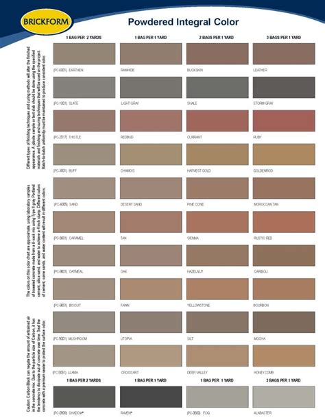 7 Concrete Color Charts (152+ Colors for Concrete) - Brickform