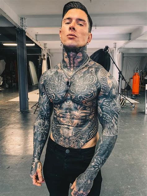 Full Body Tattoo A Man With Chest Tattoos