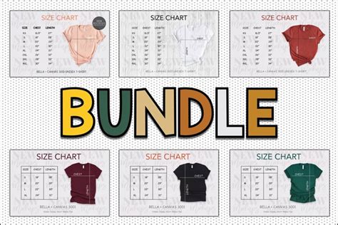 Bundle Size Chart Bella Canvas 3001 Size Chart Unisex