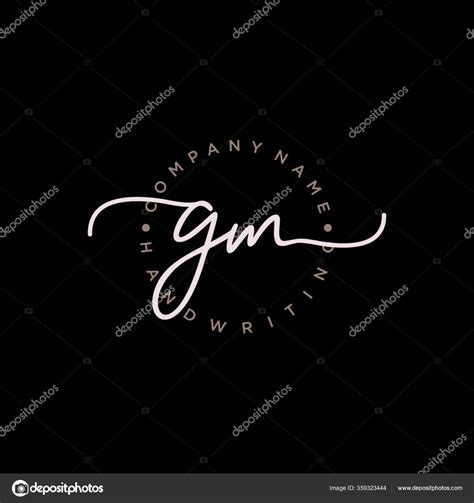 Initial Handwriting Logo Circle Hand Drawn Template Vector Stock Vector