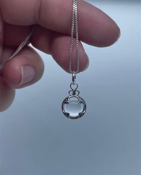 Sterling Silver Crystal Ball Necklace Crystal Ball Pendant Gemstone