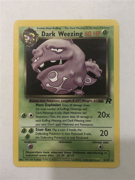 Dark Weezing Team Rocket 31 82 Value 0 10 150 00 MAVIN