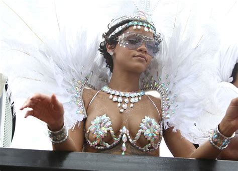 Holy Almost Naked Rihanna Singer Celebrates Barbados Holiday In Glitter Bikini