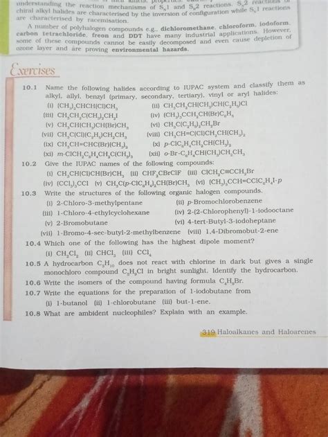 Write The Structures Of The Following Organic Halogen Compounds