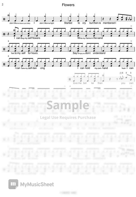 Miley Cyrus Flowers Partitura By Gwon S DrumLesson