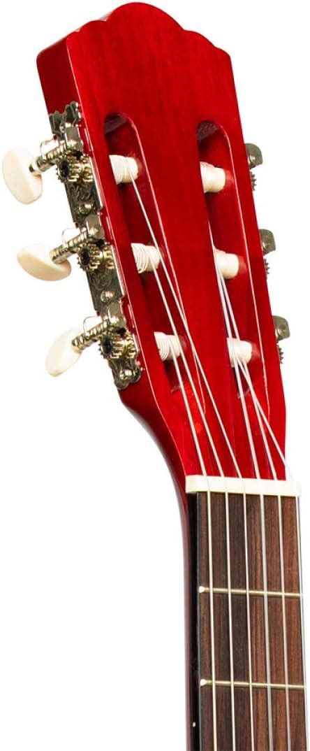 Stagg Guitarra clásica de 6 cuerdas derecha roja tamaño completo