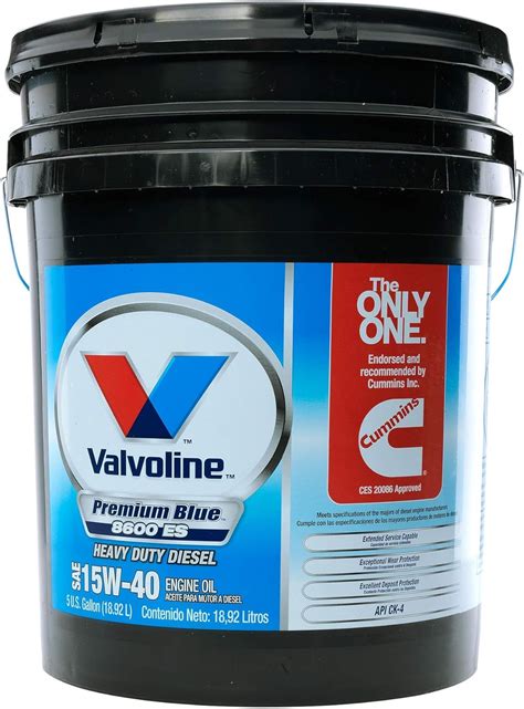 Valvoline Premium Blue SAE 15W-40 Diesel Engine Oil 5 GA Pail : Amazon ...