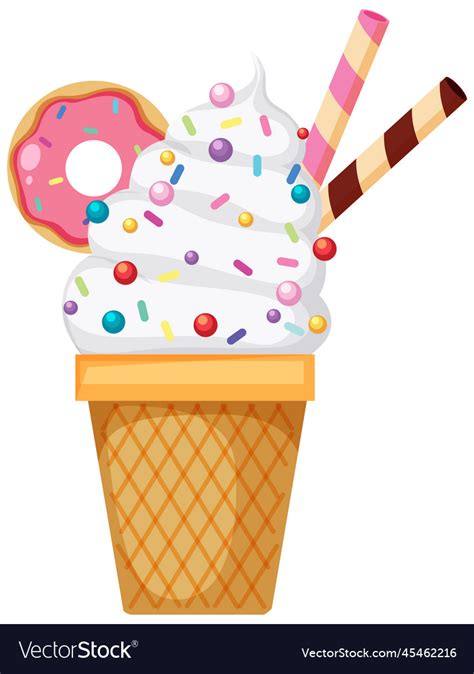 Ice Cream Cone With Toppings Royalty Free Vector Image