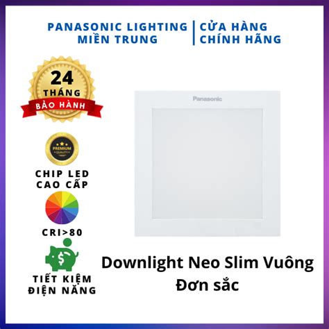 Đèn LED âm trần Downlight Panasonic Vuông đơn sắc Công suất 9W Neo Slim