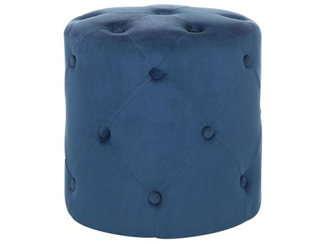 Pouf Velluto Blu Scuro Corolla