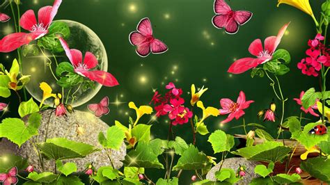 Pink Butterflies On Pink Flowers With Green Leaves Hd Pink Butterfly