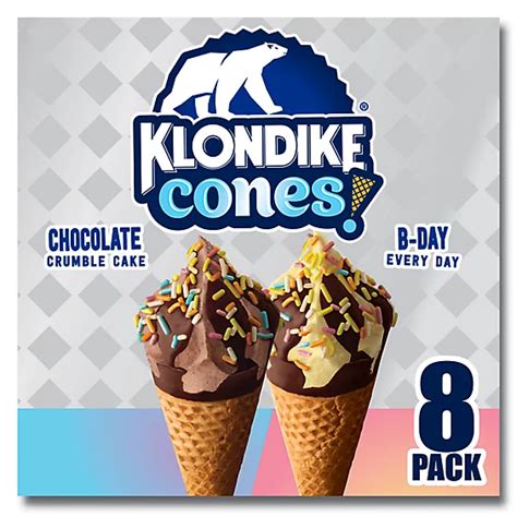 Klondike Birthday Cake Ice Cream Cone 8 Count Albertsons