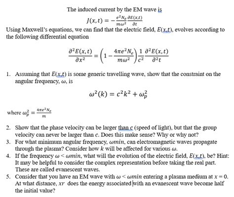 Solved The induced current by the EM wave is | Chegg.com