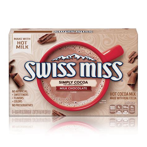 Swiss Miss Simply Cocoa Milk Chocolate Flavor Hot Cocoa Mix 0 85 Oz 8 Count