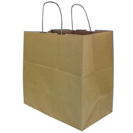 Papieren zak met handgrepen kraft bruin 115g m² 31 20x32cm 200 stuks