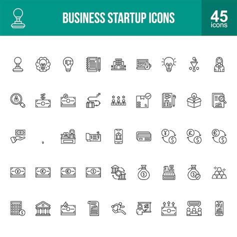 Premium Vector Business Startup Line Icons Set