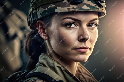 Premium Photo Female Soldier In Uniform Ai Generated