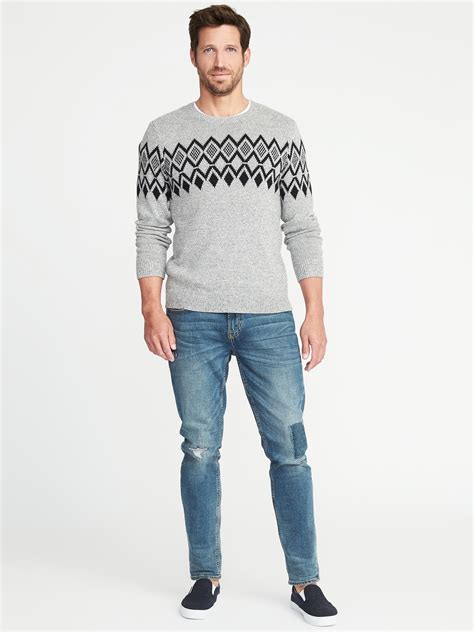 Fair Isle Crew Neck Sweater For Men Old Navy