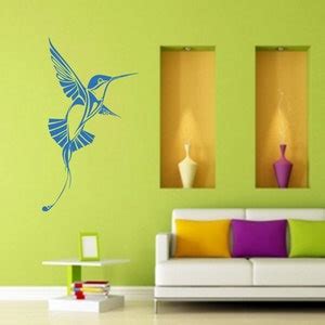 Hummingbird Vinyl Wall Decal Tropical Rain Forest Hummingbird Wall Decor Home Decor Bird Wall ...