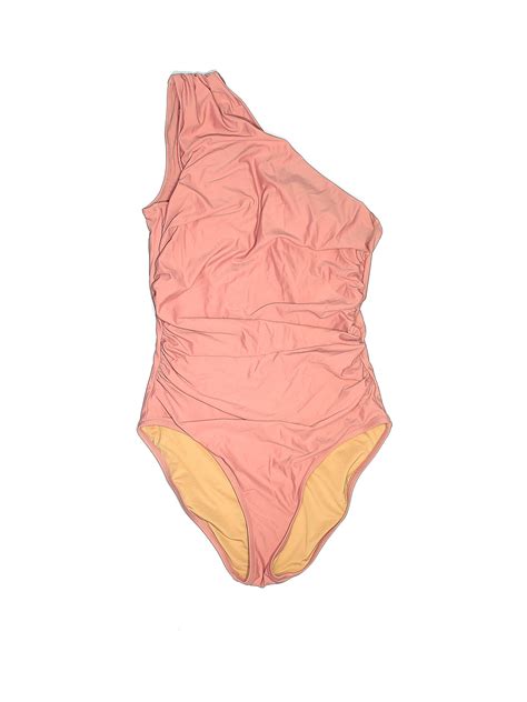 J Crew Solid Pink One Piece Swimsuit Size 10 81 Off Thredup