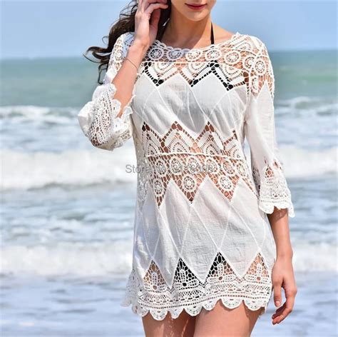 New Summer Swimsuit Lace Hollow Crochet Beach Bikini Cover Up