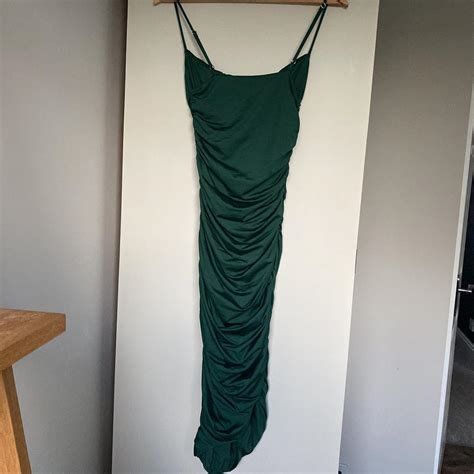 Oh Polly Cowl Neck Ruched Bodycon Midi Dress In Depop