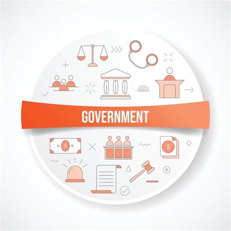 Government Concept With Icon Concept With Round Or Circle Shape 5237397