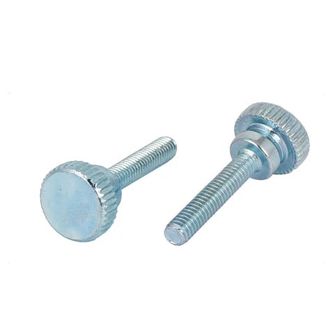 M4x20mm Carbon Steel Step Hand Screw Flat Knurled Head Thumb Bolts