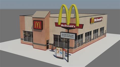 D Model Mcdonalds Restaurant Vr Ar Low Poly Cgtrader