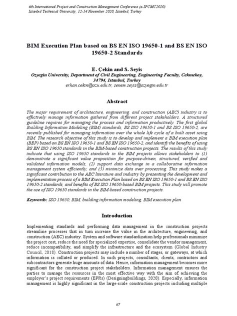 Bim Execution Plan Based On Bs En Iso 19650 1 And Bs En Iso 19650 2 Standards Pdf