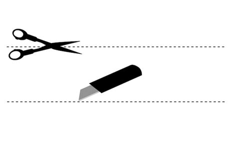 Einfaches Vektorset 2 Schere Und Schneidemesser Horizontales Zeichen